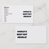 世界のベスト米国東部標準時刻Abuelaの白黒ギフト 名刺 (正面/裏面)