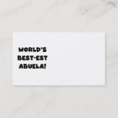 世界のベスト米国東部標準時刻Abuelaの白黒ギフト 名刺 (裏面)