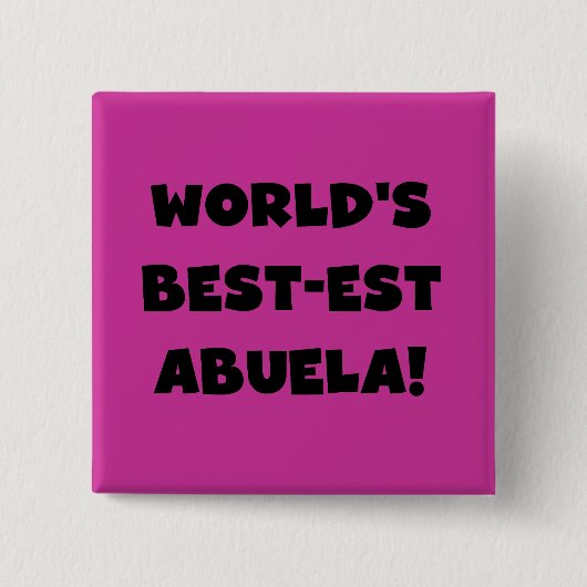 世界のベスト米国東部標準時刻Abuelaの白黒ギフト 缶バッジ (正面)