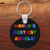 世界のベスト米国東部標準時刻Abuela明るい色のTシャツ キーホルダー (正面)