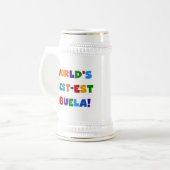 世界のベスト米国東部標準時刻Abuela明るい色のTシャツ ビールジョッキ (正面左)