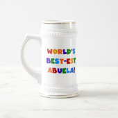 世界のベスト米国東部標準時刻Abuela明るい色のTシャツ ビールジョッキ (左)