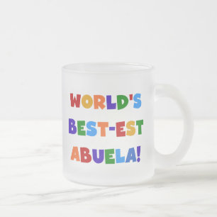 世界のベスト米国東部標準時刻Abuela明るい色のTシャツ フロストグラスマグカップ