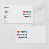 世界のベスト米国東部標準時刻Abuela明るい色のTシャツ 名刺 (正面/裏面)