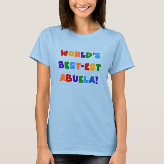 世界のベスト米国東部標準時刻Abuela明るい色のTシャツ Tシャツ (正面)