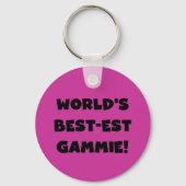 世界のベスト米国東部標準時刻Gammieの白黒ギフト キーホルダー (正面)