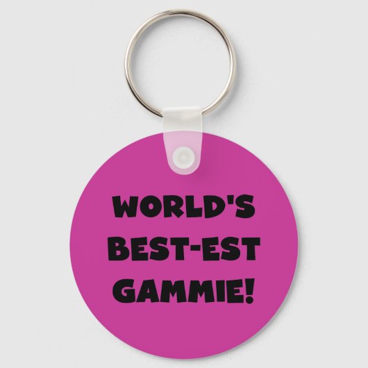 世界のベスト米国東部標準時刻Gammieの白黒ギフト キーホルダー (正面)