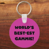 世界のベスト米国東部標準時刻Gammieの白黒ギフト キーホルダー (正面)