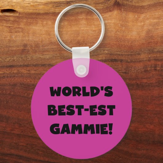 世界のベスト米国東部標準時刻Gammieの白黒ギフト キーホルダー (正面)