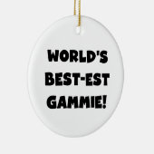 世界のベスト米国東部標準時刻Gammieの白黒ギフト セラミックオーナメント (右)