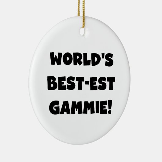 世界のベスト米国東部標準時刻Gammieの白黒ギフト セラミックオーナメント (右)