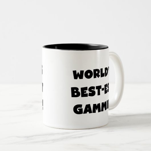 世界のベスト米国東部標準時刻Gammieの白黒ギフト ツートーンマグカップ (正面右)