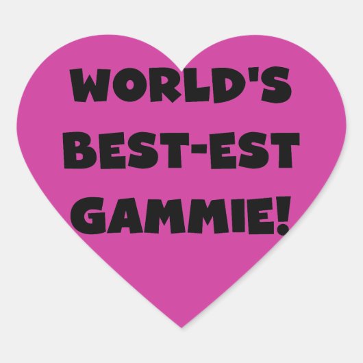 世界のベスト米国東部標準時刻Gammieの白黒ギフト ハートシール (正面)