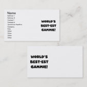 世界のベスト米国東部標準時刻Gammieの白黒ギフト 名刺 (正面/裏面)