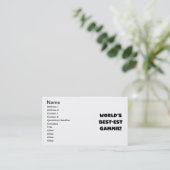 世界のベスト米国東部標準時刻Gammieの白黒ギフト 名刺 (スタンド正面)