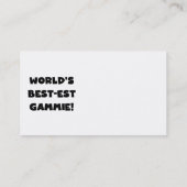 世界のベスト米国東部標準時刻Gammieの白黒ギフト 名刺 (裏面)