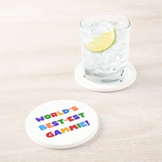 世界のベスト米国東部標準時刻Gammie明るい色のギフト コースター (側面)