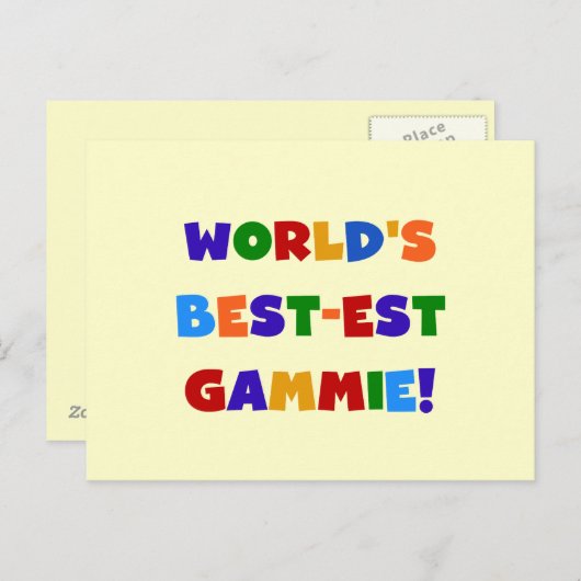 世界のベスト米国東部標準時刻Gammie明るい色のギフト ポストカード (正面/裏面)