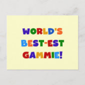 世界のベスト米国東部標準時刻Gammie明るい色のギフト ポストカード (正面)