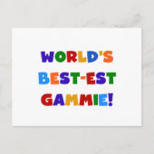 世界のベスト米国東部標準時刻Gammie明るい色のギフト ポストカード (正面)