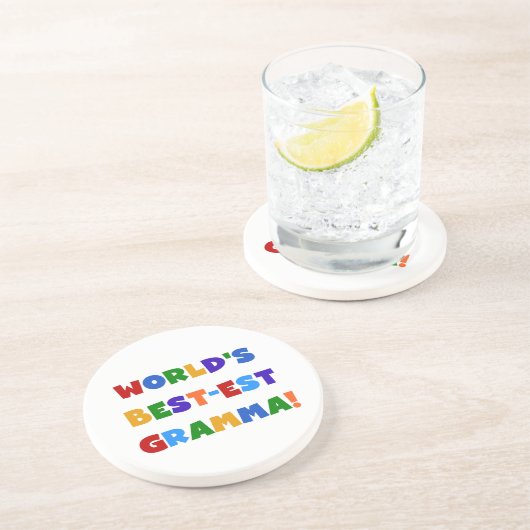 世界のベスト米国東部標準時刻Grammaの明るい色 コースター (側面)