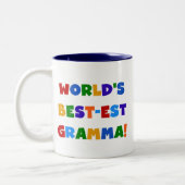 世界のベスト米国東部標準時刻Grammaの明るい色 ツートーンマグカップ (左)
