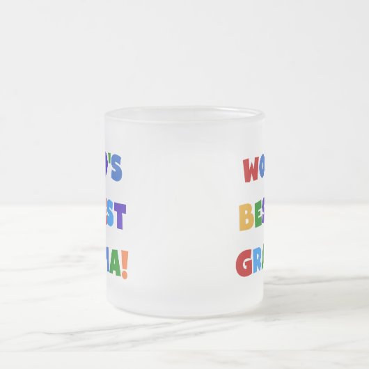 世界のベスト米国東部標準時刻Grammaの明るい色 フロストグラスマグカップ (中央)