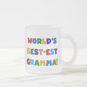 世界のベスト米国東部標準時刻Grammaの明るい色 フロストグラスマグカップ