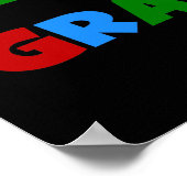 世界のベスト米国東部標準時刻Grammaの明るい色 ポスター (角)