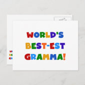 世界のベスト米国東部標準時刻Grammaの明るい色 ポストカード (正面/裏面)