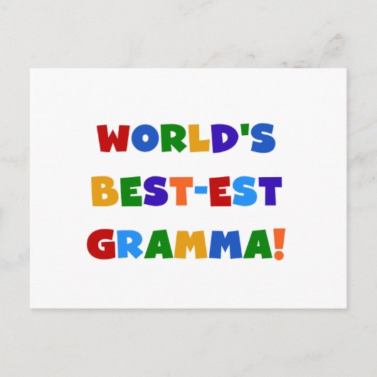 世界のベスト米国東部標準時刻Grammaの明るい色 ポストカード (正面)