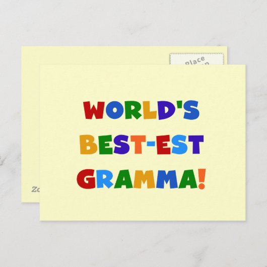 世界のベスト米国東部標準時刻Grammaの明るい色 ポストカード (正面/裏面)