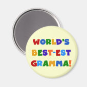 世界のベスト米国東部標準時刻Grammaの明るい色 マグネット (正面/裏面)