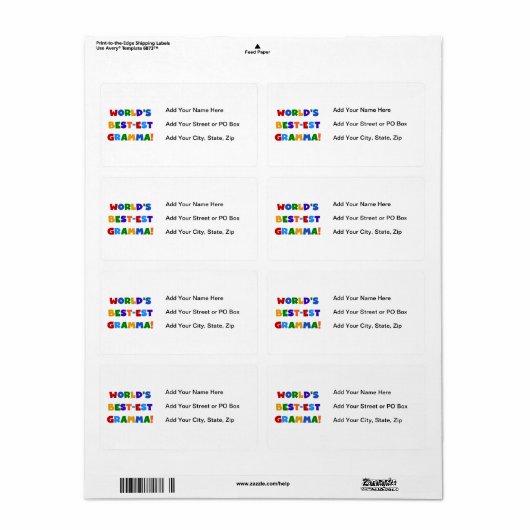 世界のベスト米国東部標準時刻Grammaの明るい色 ラベル (フルシート)