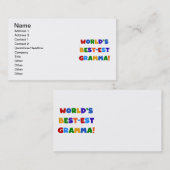 世界のベスト米国東部標準時刻Grammaの明るい色 名刺 (正面/裏面)