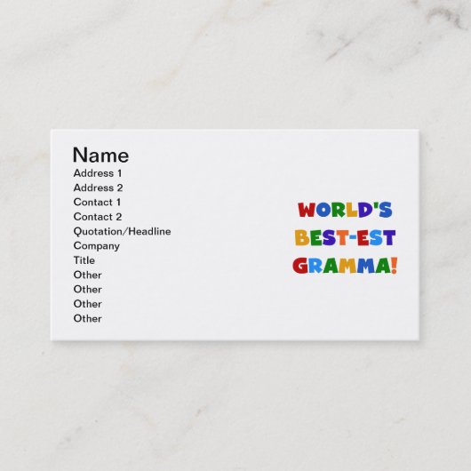 世界のベスト米国東部標準時刻Grammaの明るい色 名刺 (正面)