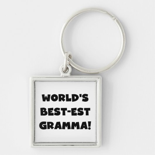 世界のベスト米国東部標準時刻Grammaの黒か白 キーホルダー (正面)