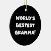 世界のベスト米国東部標準時刻Grammaの黒か白 セラミックオーナメント (右)