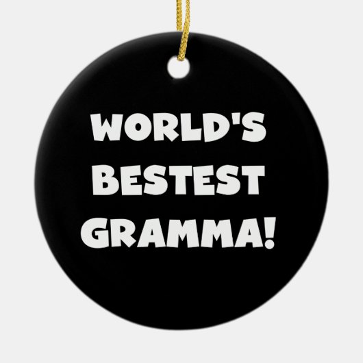 世界のベスト米国東部標準時刻Grammaの黒か白 セラミックオーナメント (正面)