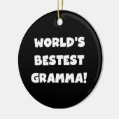 世界のベスト米国東部標準時刻Grammaの黒か白 セラミックオーナメント (左)