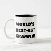 世界のベスト米国東部標準時刻Grammaの黒か白 ツートーンマグカップ (左)