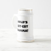 世界のベスト米国東部標準時刻Grammaの黒か白 ビールジョッキ (正面左)
