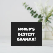 世界のベスト米国東部標準時刻Grammaの黒か白 ポストカード (スタンド正面)