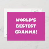 世界のベスト米国東部標準時刻Grammaの黒か白 ポストカード (正面/裏面)