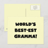 世界のベスト米国東部標準時刻Grammaの黒か白 ポストカード (正面/裏面)