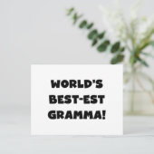 世界のベスト米国東部標準時刻Grammaの黒か白 ポストカード (スタンド正面)