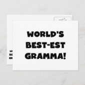 世界のベスト米国東部標準時刻Grammaの黒か白 ポストカード (正面/裏面)