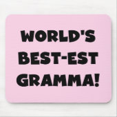 世界のベスト米国東部標準時刻Grammaの黒か白 マウスパッド (正面)