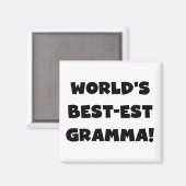 世界のベスト米国東部標準時刻Grammaの黒か白 マグネット (正面/裏面)
