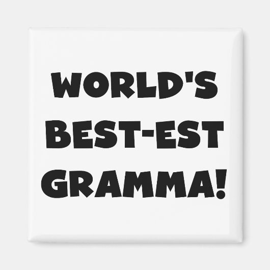 世界のベスト米国東部標準時刻Grammaの黒か白 マグネット (正面)